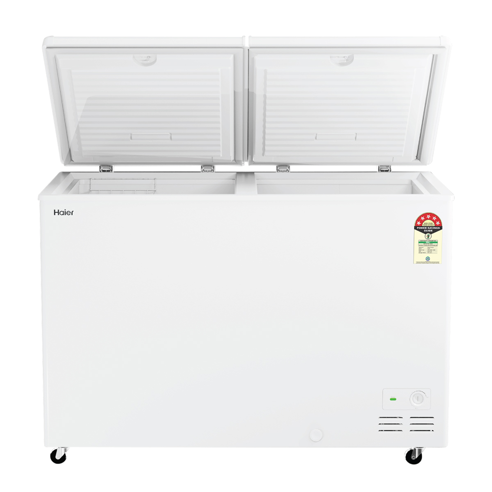 Haier 355 Ltr Double door- White Colour Convertible Hard top Freezer
